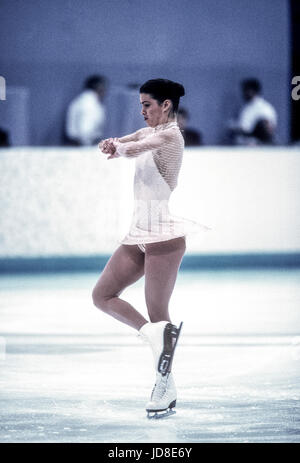 Nancy Kerrigan (USA), Silbermedaillen-Gewinner im Wettbewerb bei den Olympischen Winterspielen 1994 Stockfoto
