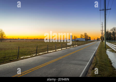 Landstraße, Indiana, USA Stockfoto