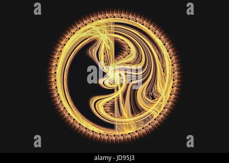 Gold runden abstrakte Design sieht aus wie Yin und yang Stockfoto