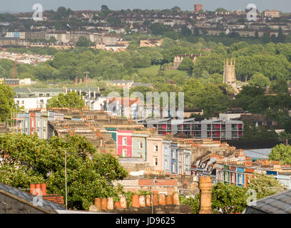 Die Aussicht vom Clifton der Royal York Halbmond in Bristol, Großbritannien Stockfoto