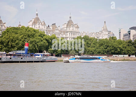 MBNA Thames Clipper auf der Themse Stockfoto