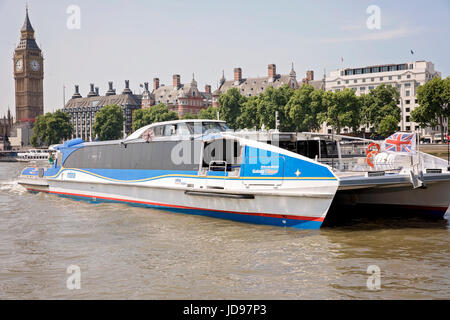 MBNA Thames Clipper auf der Themse Stockfoto