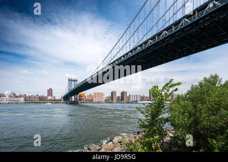 Panoramablick über die Manhattan Bridge, New York City, USA. 2016 Großstadt Vereinigte Staaten von Amerika Stockfoto