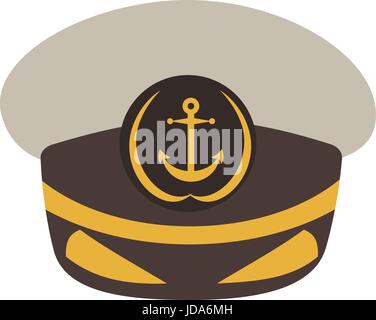 Kapitän Hut. Flachen Stil-Vektor-illustration Stock Vektor