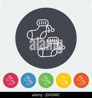 Kinder Socken-Symbol. Dünne Linie flach Vektor im Zusammenhang mit Symbol für Web und mobile Anwendungen. Es ist einsetzbar als - Logo, Symbol, Piktogramm, Infografik Elemen Stock Vektor