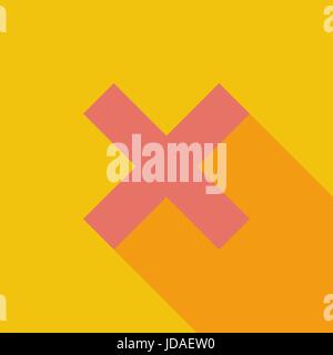 Löschen Sie Button-Symbol. Flache Vektor zugehörige Symbol mit langen Schatten für Web und mobile Anwendungen. Es ist einsetzbar als - Logo, Symbol, Piktogramm, Infografik Stock Vektor