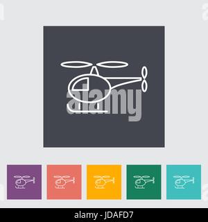 Hubschrauber dünne Linie flach Vektor Verwandte Symbolsatz für Web und mobile Anwendungen. Es kann als - Symbol, Piktogramm, Infografik-Element verwendet werden. Vektor-Il Stock Vektor