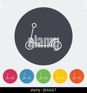 Scooter-Kind-Symbol. Dünne Linie flach Vektor im Zusammenhang mit Symbol für Web und mobile Anwendungen. Es ist einsetzbar als - Infografik-Element, Symbol, Piktogramm, Logo Stock Vektor
