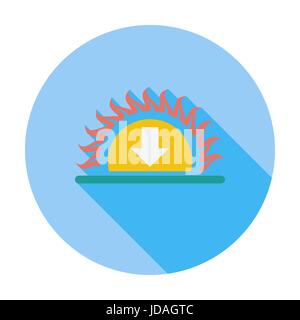 Sonnenuntergang. Einzelne flache Farbe Symbol. Vektor-Illustration. Stock Vektor