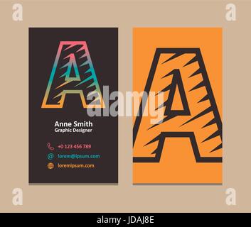 Ein Brief Logo Corporate Business Card. Vektor-Design. Stock Vektor