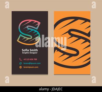 S Brief Logo Corporate Business Card. Vektor-Design. Stock Vektor