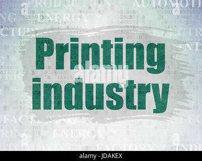 Manufacuring Konzept: Druckindustrie auf digitale Daten Papierhintergrund Stockfoto
