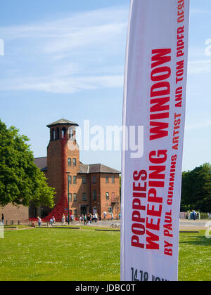 Weinende Fenster Mohnblumen Derby Spinnerei Stockfoto