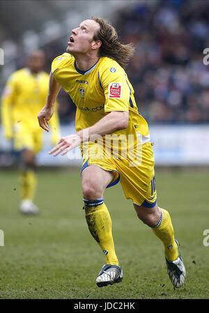 LUCIANO SCALONI LEEDS UNITED FC GALPHARM STADIUM HUDDERSFIELD ENGLAND 14. Februar 2009 Stockfoto