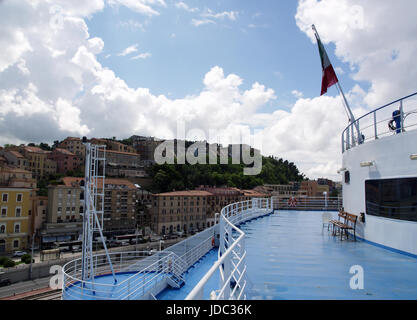 Blick auf Ancona Hafen aus an Bord Minoan Lines Fähren Cruise Olympia Stockfoto