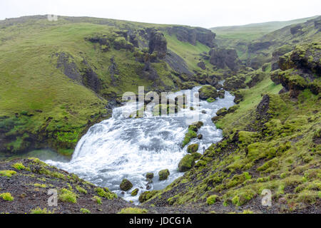 Skoga Fluss Skogafoss Wasserfall, Island, Europa Stockfoto