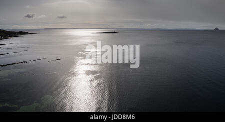 Aerial Panorama des Firth of Clyde und Ailsa Craig von Arran Stockfoto