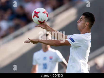 Kielce, Polen. 19. Juni 2017. Martin Valjent (SVK) Fußball: UEFA-U21-Meisterschaft Polen 2017 Gruppe A match zwischen Slowakei 1-2 England Kolporter Arena in Kielce, Polen. Bildnachweis: Maurizio Borsari/AFLO/Alamy Live-Nachrichten Stockfoto