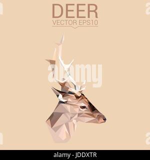 Hirsch low Poly Design. Dreieck-Vektor-Illustration. Stock Vektor