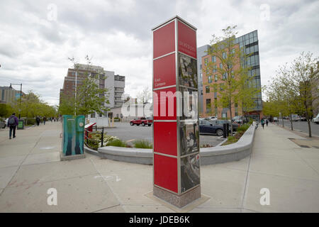 Wegweiser zum Campus der Boston Universität East Boston USA Stockfoto