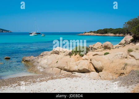 Grande Pevero Strand an der Costa Smeralda im Norden von Sardinien, Italien Stockfoto