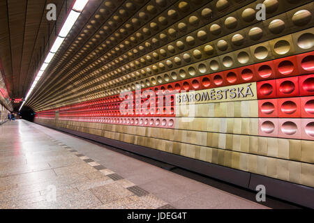 U-Bahnstation Staroměstská, Prag, Böhmen, Tschechische Republik Stockfoto