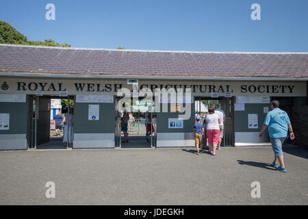 Gesamtansicht der Royal Welsh Showground, Llanelwedd, Builth Wells, Powys, Wales, UK, 19. Juli 2016. Stockfoto