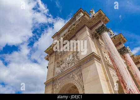 Detail des Arc de Triomphe du Carrousel in Paris, Frankreich Stockfoto