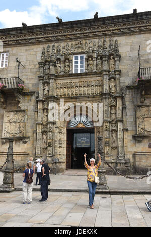 Parador de Santiago de Compostela in Galicien nördlichen Spanien Hostal Dos Reis Catolicos Stockfoto