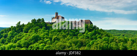 Blick auf die Wartburg, Eisenach, Thüringen, Deutschland Stockfoto