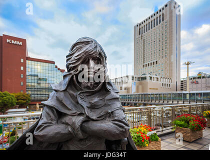 Galaxy Express 999 Skulpturen in Kokura Station in Kitakyushu, Japan Stockfoto