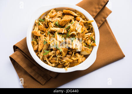 Kathal Ki Sukhi Sabzi oder Bhaji oder Jackfrucht Gemüse Rezept von Fanas Chi Bhaji oder Phanas Ki sabzi Stockfoto