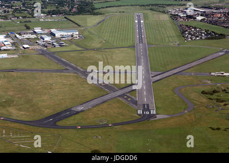 Luftbild vom Flughafen Blackpool, Lancashire Stockfoto