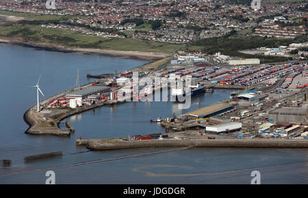 Luftaufnahme von Heysham Hafen, Lancashire, UK Stockfoto