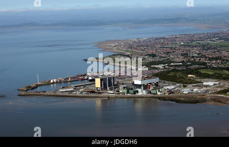 Luftbild von Heysham und der Küste von Lancashire, UK Stockfoto