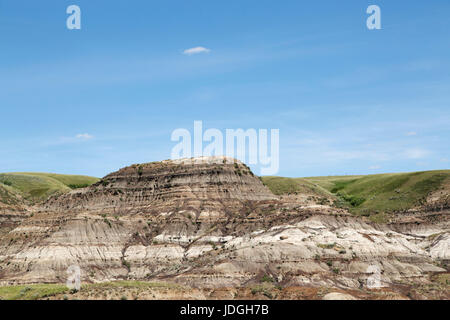 Einem flachen Hügel, bekannt als eine Bank, in Midland Provincial Park in der Nähe von Drumheller, in Alberta, Kanada. Der Park verfügt über ein Self-guided Trail für die Erkundung der Stockfoto