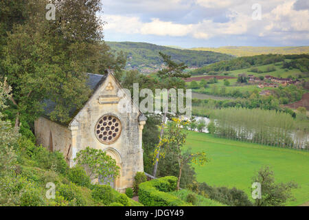 Frankreich, Dordogne (24), Périgord Noir, Vallée De La Dordogne, Vézac, Jardins du Château de Marqueyssac, Chapelle Saint-Julien (Nutzung Presse et Éd Stockfoto