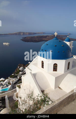 Griechenland, Cyclades, Santorini, Imerovigli, Anastasi Kirche, Stockfoto