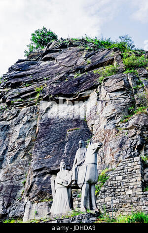 Denkmal von Richard Lionheart in der Nähe von Dürnstein, Wachau, Österreich; Denkmal von Richard Löwenherz Nahe Dürnstein Stockfoto