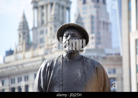 Statue von Lin Ze Xu chinesischen Qing-Dynastie Pionier Kampf gegen Drogen, Chatam Square, Chinatown, New York Stockfoto