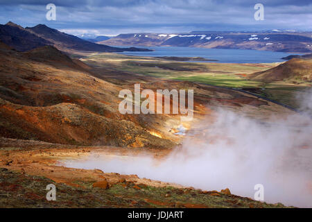 Island, Krysuvik-Seltun, geothermische Gebiet, Europa.            , Insel, Geothermalgebiet, Europa. Stockfoto