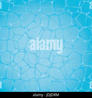 Sommer Hintergrund. Wellen und Reflexe in einem Schwimmbad, Ansicht von oben Stock Vektor