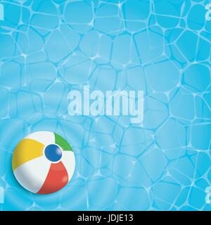 Sommer Hintergrund. Beach-Ball in einem Schwimmbad, Ansicht von oben Stock Vektor