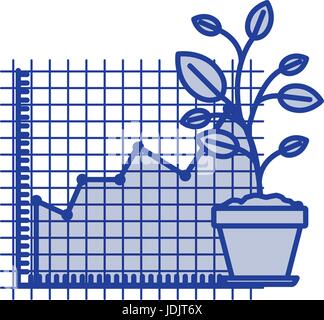 blaue Silhouette des wachsenden und finanzielle Risiko-Grafik Stock Vektor