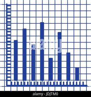 blaue Silhouette der Statistik grafische Balken Stock Vektor