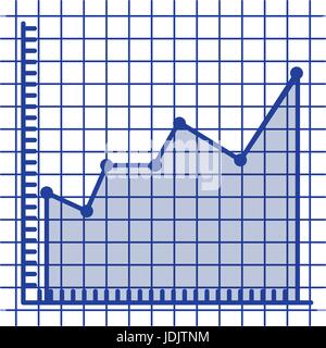 blaue Silhouette des finanziellen Linie Risiko Grafik Stock Vektor