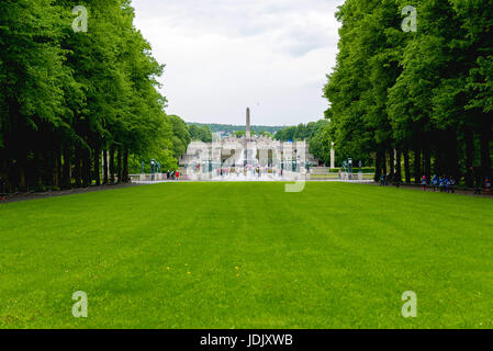 Der Vigeland-Park ist der weltweit größte Skulpturenpark von einem einzigen Künstler gemacht und ist eine der beliebtesten Touristenattraktionen Norwegens. Stockfoto