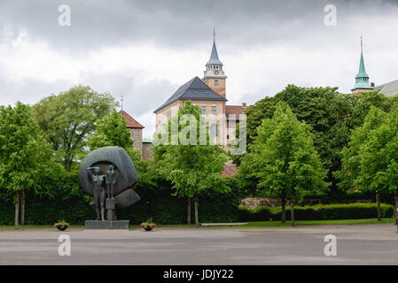 Akershus Festung ist Akershus Schloss eine mittelalterliche Burg, die gebaut wurde, um Oslo, die Hauptstadt Norwegens zu schützen. Es wurde auch als Gefängnis genutzt wurde. Stockfoto