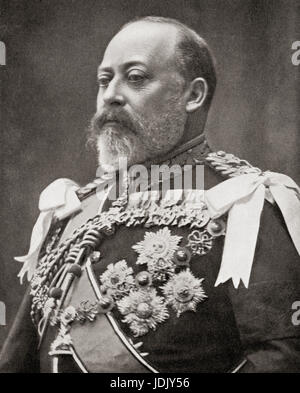 Edward VII, 1841 – 1910.  König des Vereinigten Königreichs und der britischen Besitzungen und Kaiser von Indien.  Hutchinson Geschichte der Nationen veröffentlichte 1915. Stockfoto