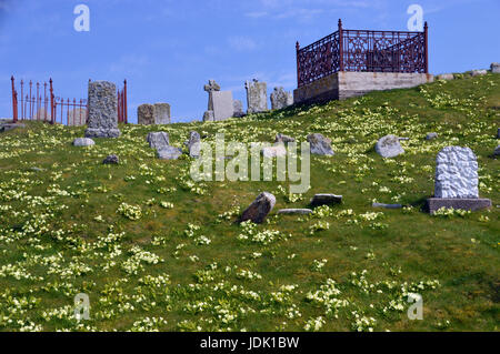 Die alte Begräbnisstätte & Friedhof hebt Sands (hebt Shannda) Isle of North Uist, äußeren Hebriden, schottischen Inseln, Schottland, Vereinigtes Königreich. Stockfoto